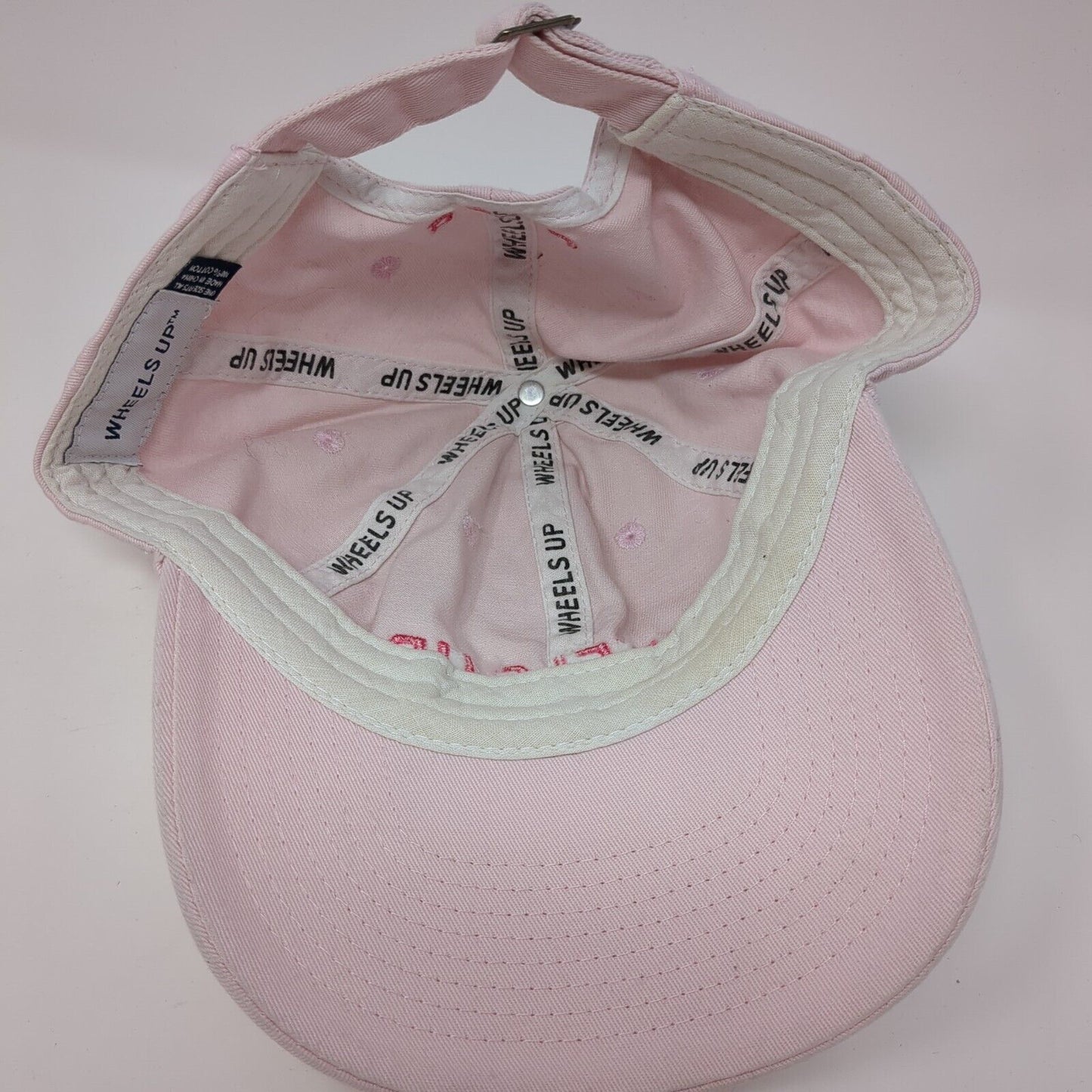 Wheels Up 8760 Slideback Hat Pink One Size Adjustable Embroidered Patriotic