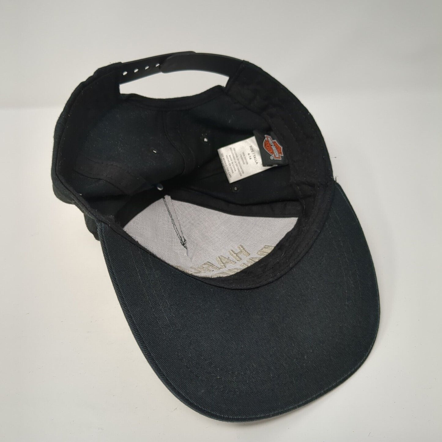 Harley-Davidson Snapback Hat Black Size 4-14 Adjustable Embroidered Cotton