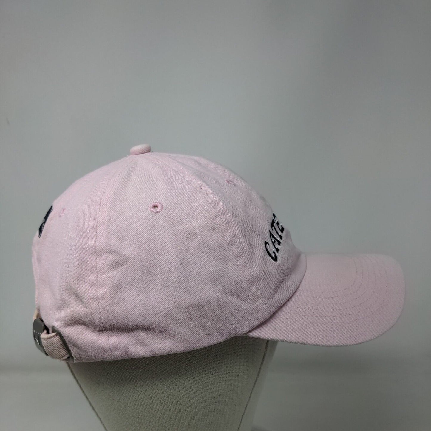 Caterpillar Strapback Hat Pink One Size Embroidered Adjustable 6 Panel