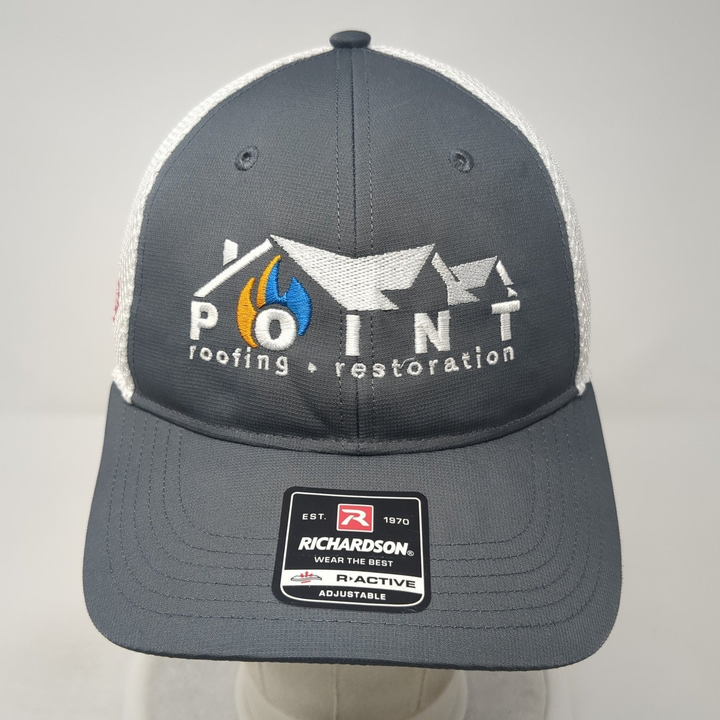 Point Roofing & Restoration Strapback Hat Gray One Size Adjustable