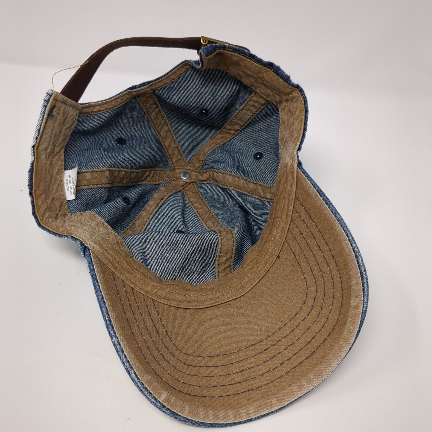 Unbranded Slideback Hat Blue One Size Adjustable Denim Vented Holes Blank