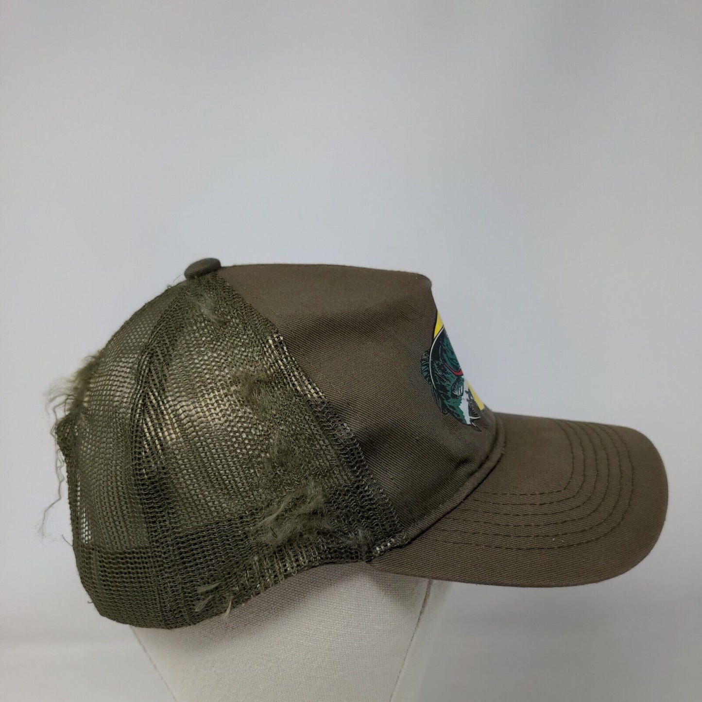 Bass Pro Shops Snapback Mesh Back Trucker Hat Greenish-Brown OSFM Fishing