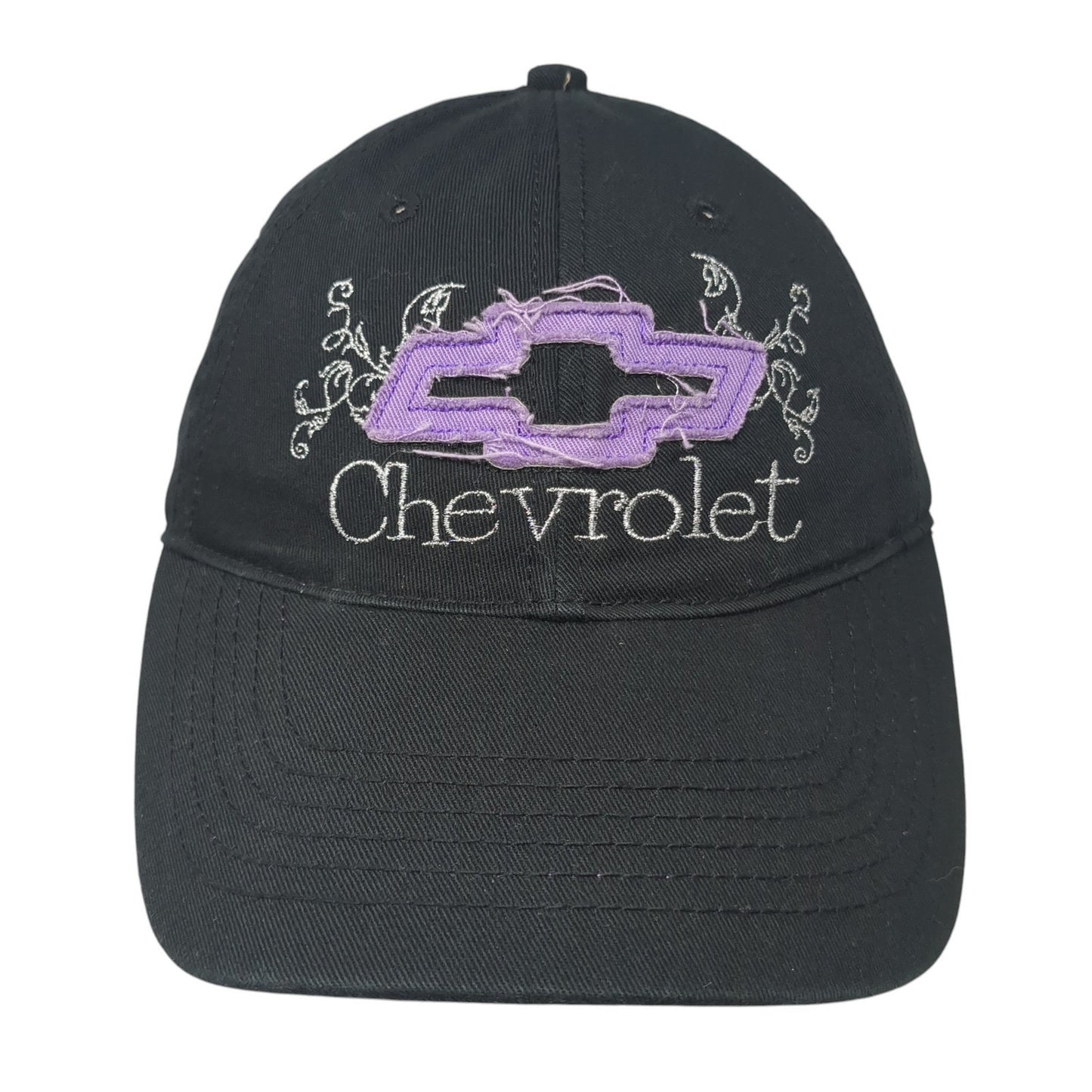 Chevrolet Strapback Hat Black One Size Adjustable 6 Panel General Motors
