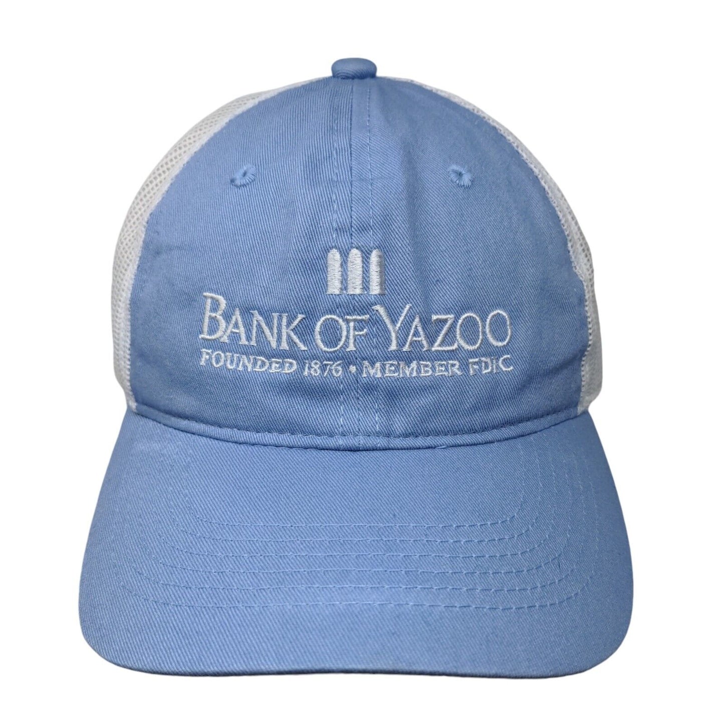 Bank of Yazoo Founded 1876 Member FDIC Adult Trucker Hat Blue One Size Mesh Back