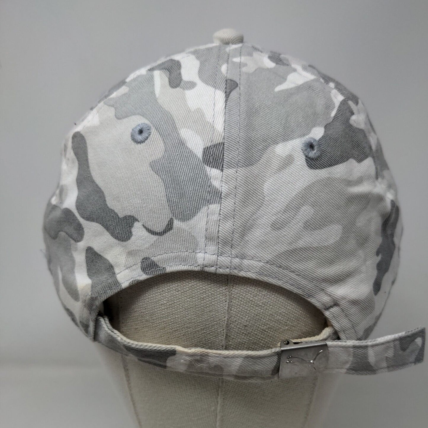 PUMA Slideback Hat Gray Camouflage One Size Adjustable 6 Panel