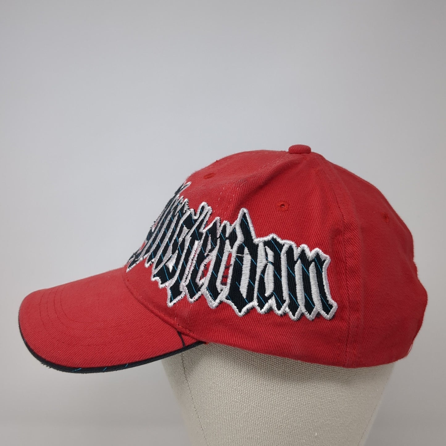 Amsterdam Baseball Cap Red One Size Adjustable Embroidered 6 Panel Fox