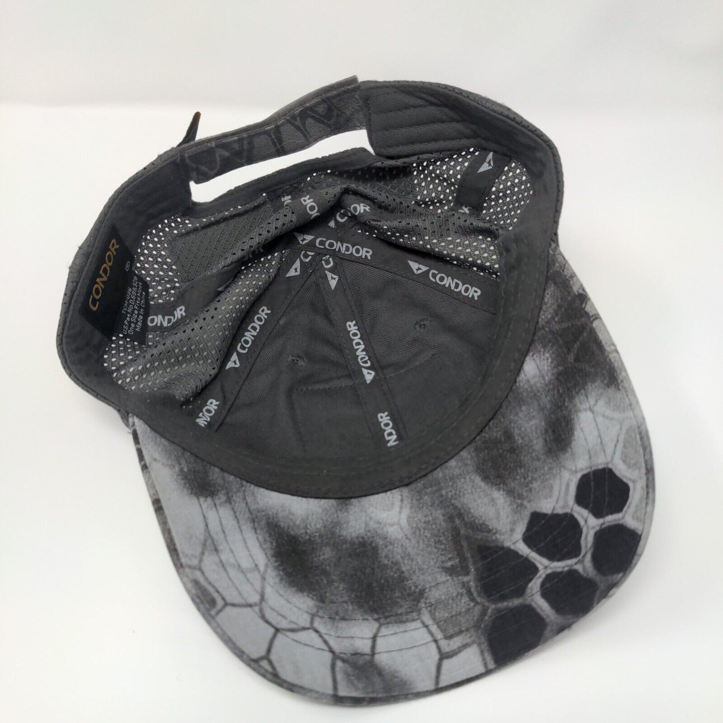 American Flag Strapback Hat Gray OSFM Adjustable Patriotic Condor