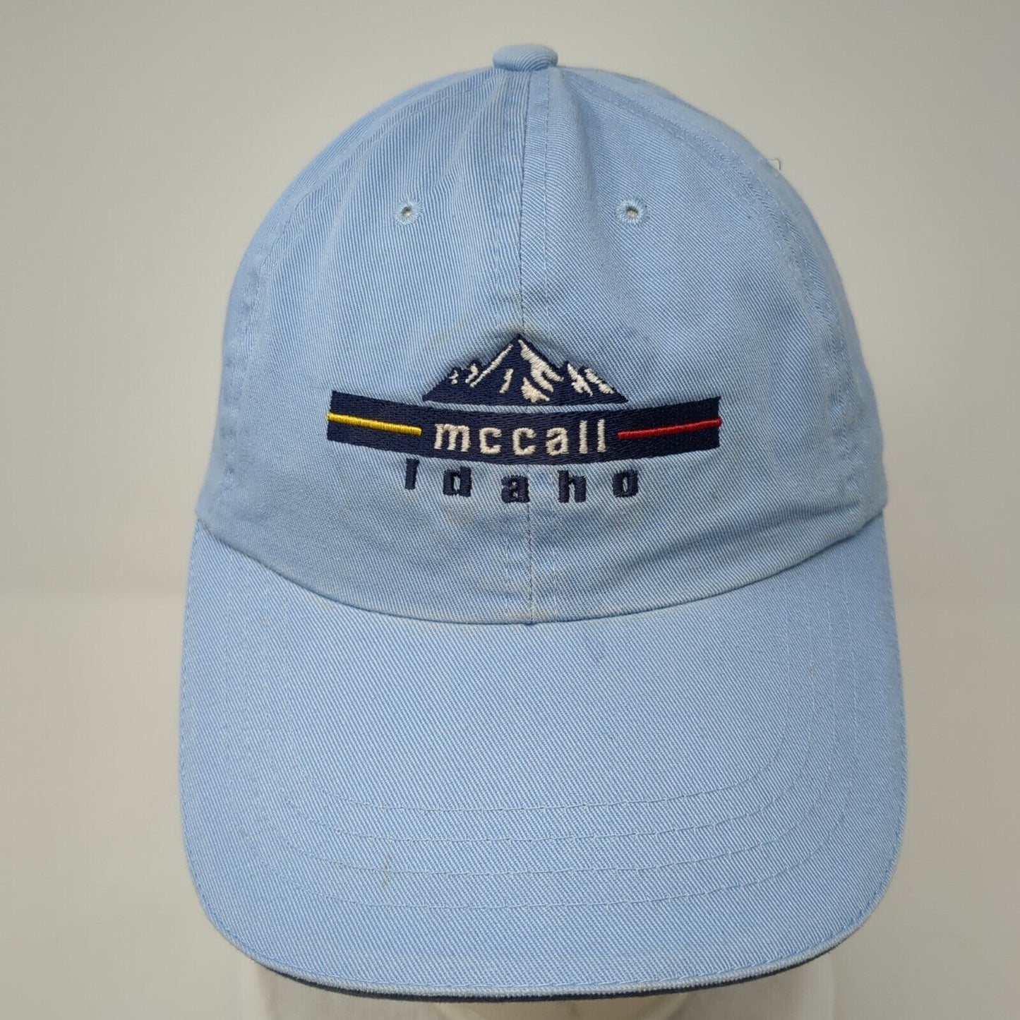 McCall Idaho Mountain Slideback Hat Blue One Size Embroidered Titan