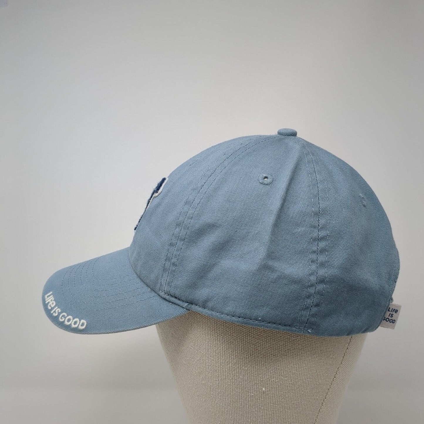 Life is Good Slideback Hat Blue One Size Adjustable Embroidered Keep It Smile
