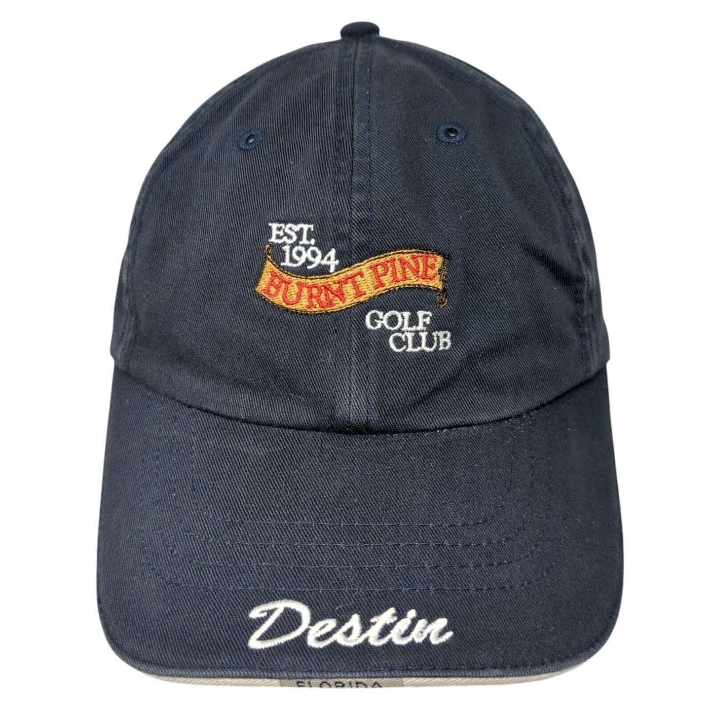 Burnt Pine Est 1994 Golf Club Destin Florida Slideback Hat Blue OS Adjustable