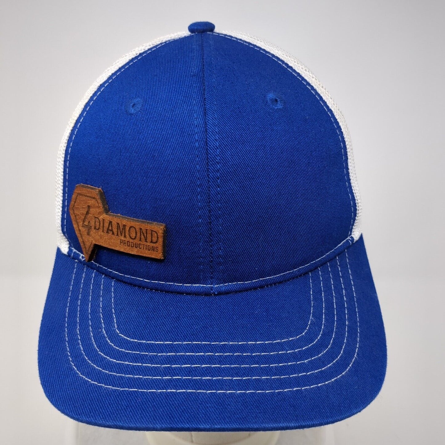 4 Diamond Productions Snapback Trucker Hat Blue Youth One Size Mesh Back