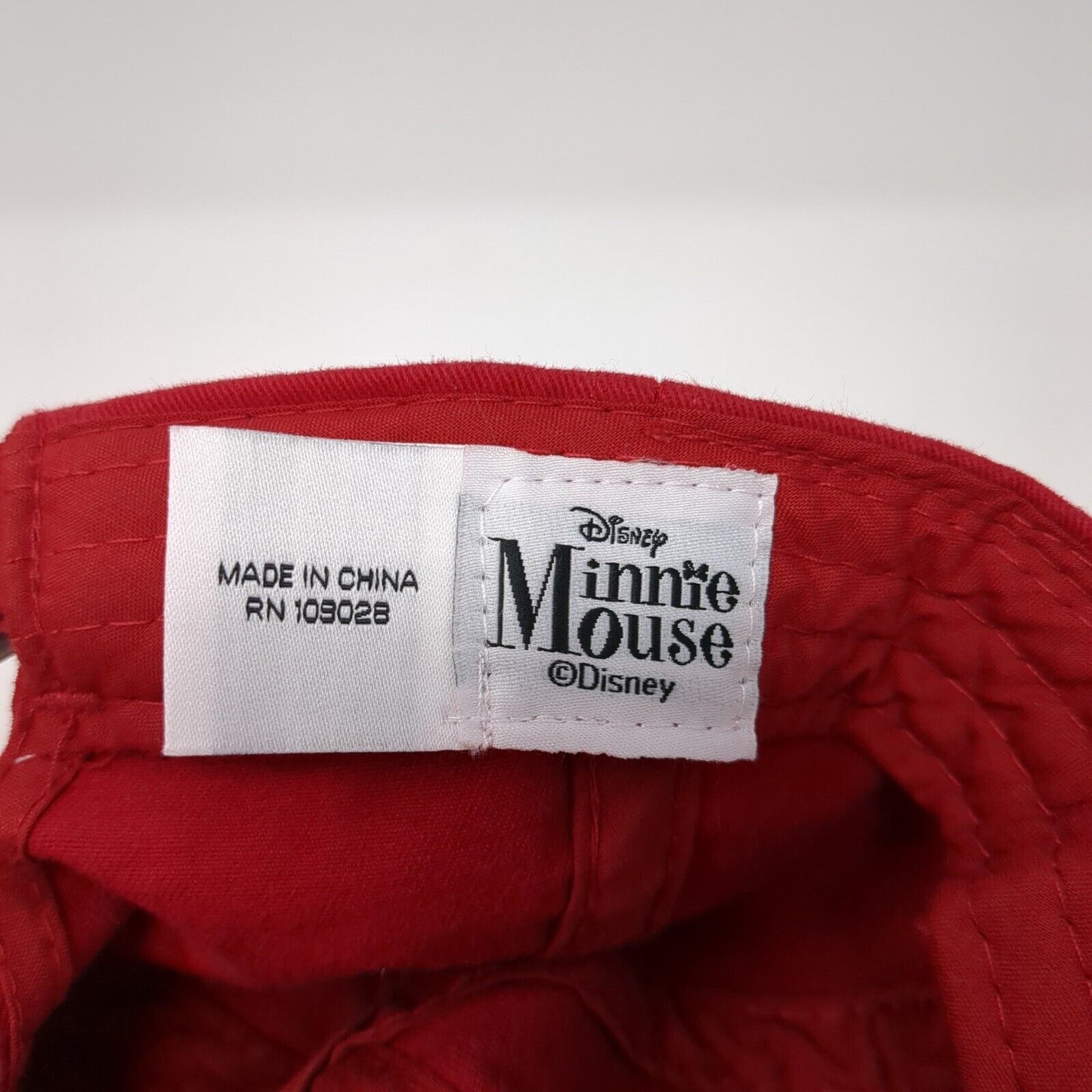 Minnie Mouse Slideback Hat Red One Size Adjustable Embroidered 6 Panel Disney