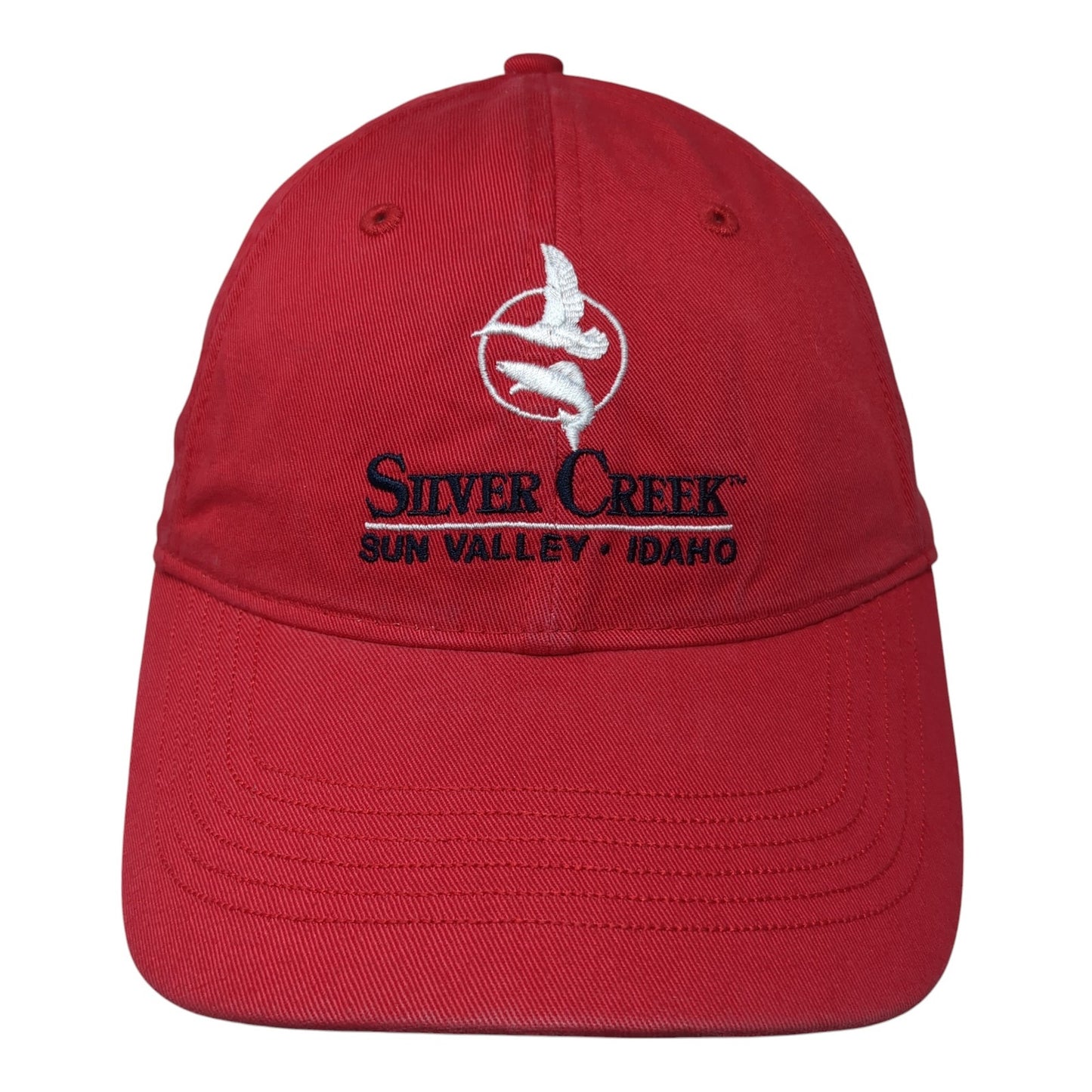 Silver Creek Sun Valley Idaho Strapback Hat Red One Size Adjustable