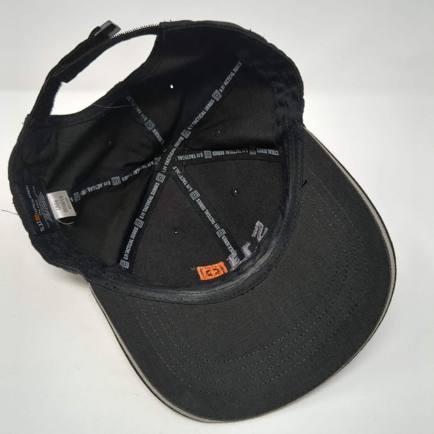 5.11 Tactical 2012 Strapback Hat Black One Size Adjustable Embroidered