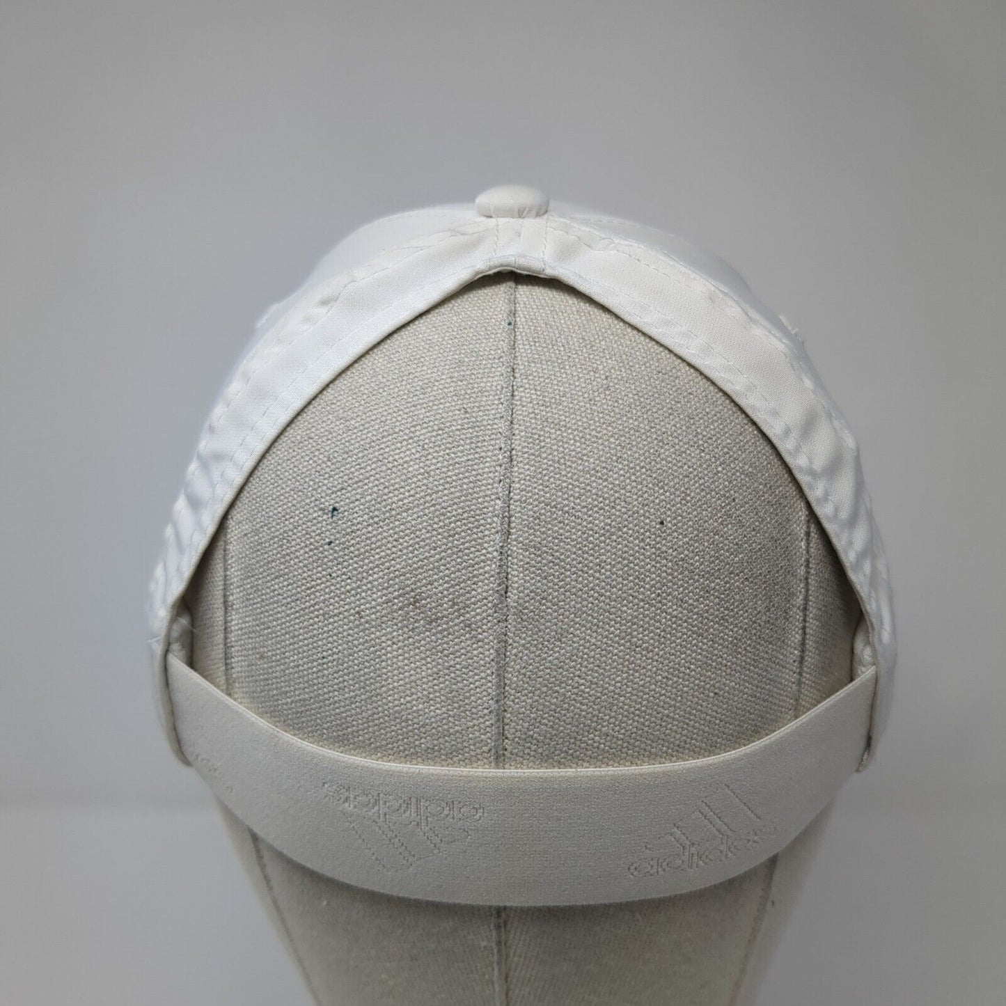 Adidas 3 Stripes Strapback Hat White One Size Solid Stretch Ponytail