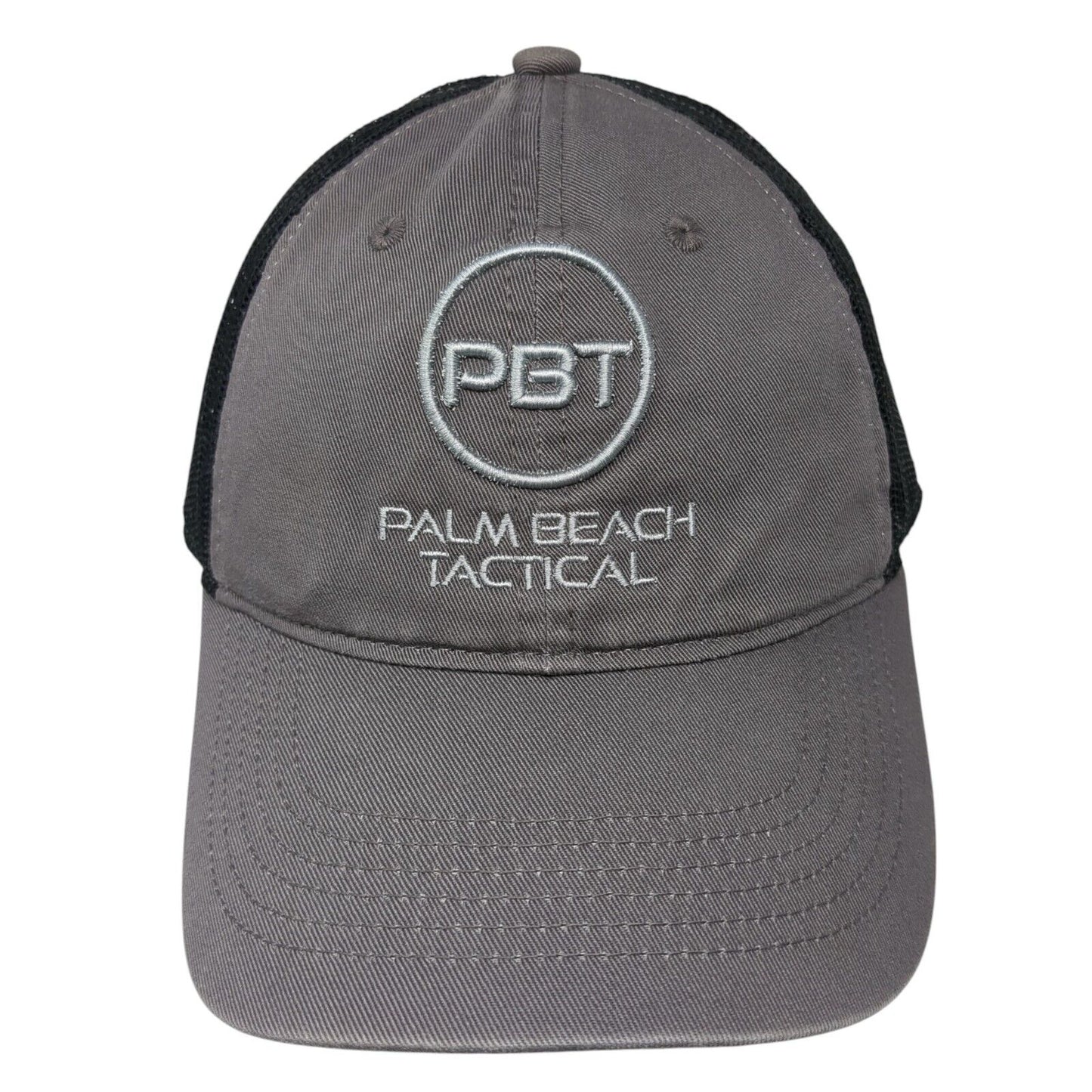 PBT Palm Beach Tactical Strapback Trucker Hat Gray One Size Mesh Back