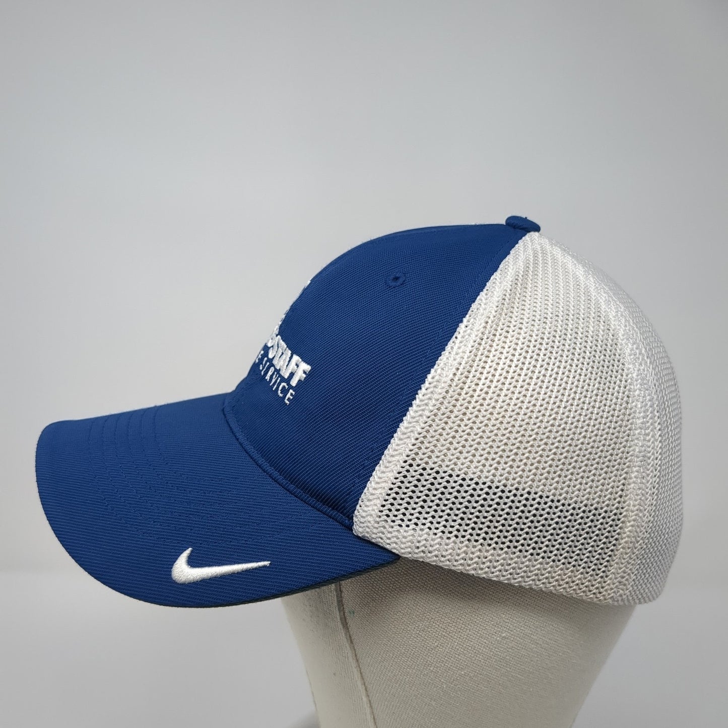 Wagstaff Crane Service Fitted Mesh Back Trucker Hat Blue Large Nike