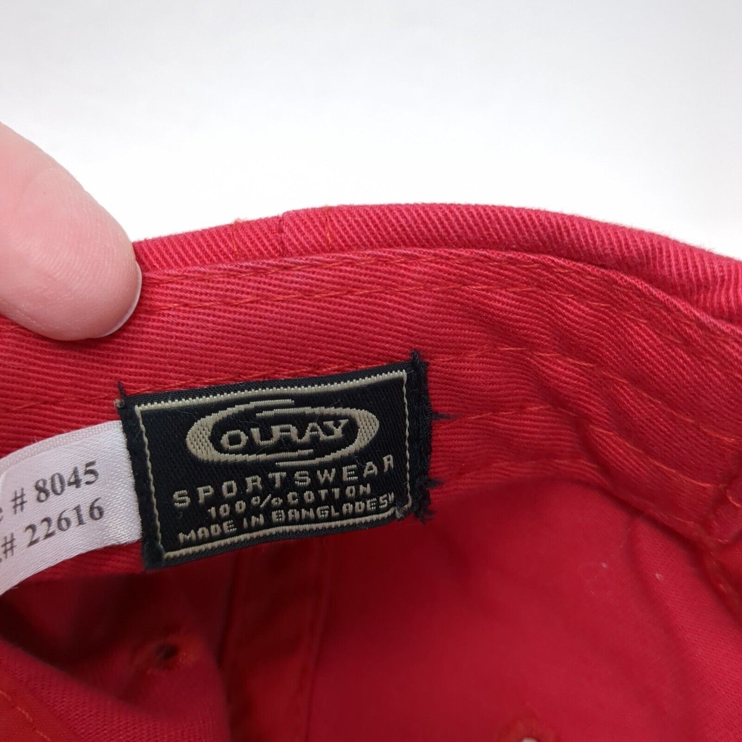 Waikola Hawaii Strapback Hat Red One Size Adjustable Embroidered Ouray Cotton