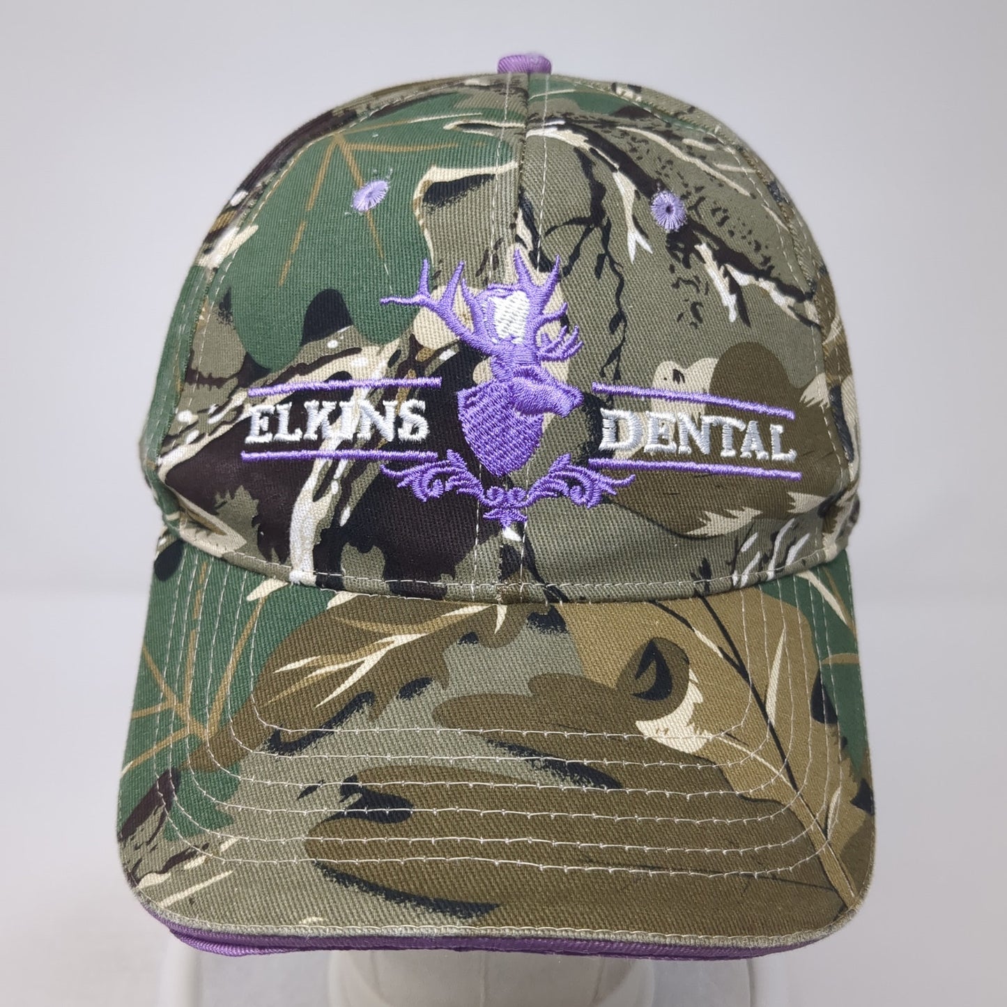 Elkins Dental Strapback Hat Multicolor Camo One Size Embroidered Hunting