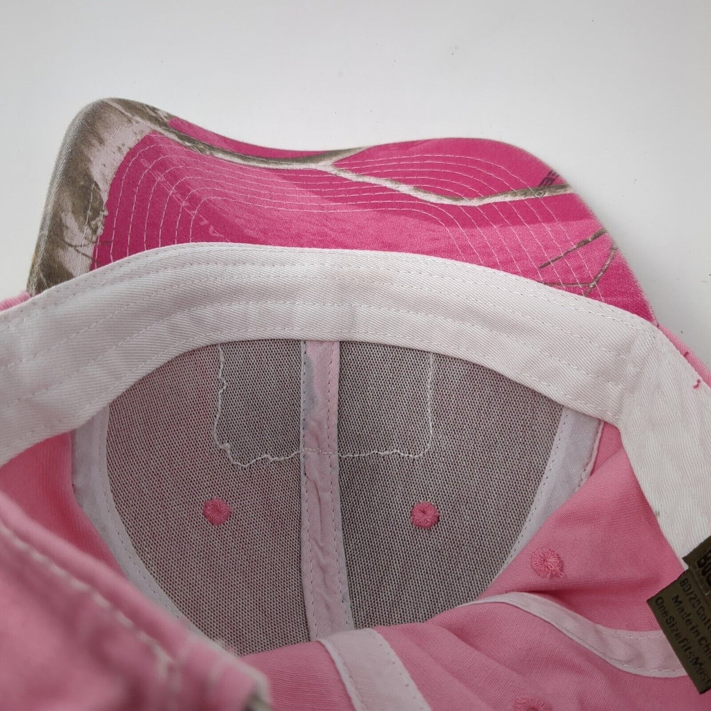 American Flag Strapback Hat Pink OS Adjustable Embroidered Patriotic Buck Wear