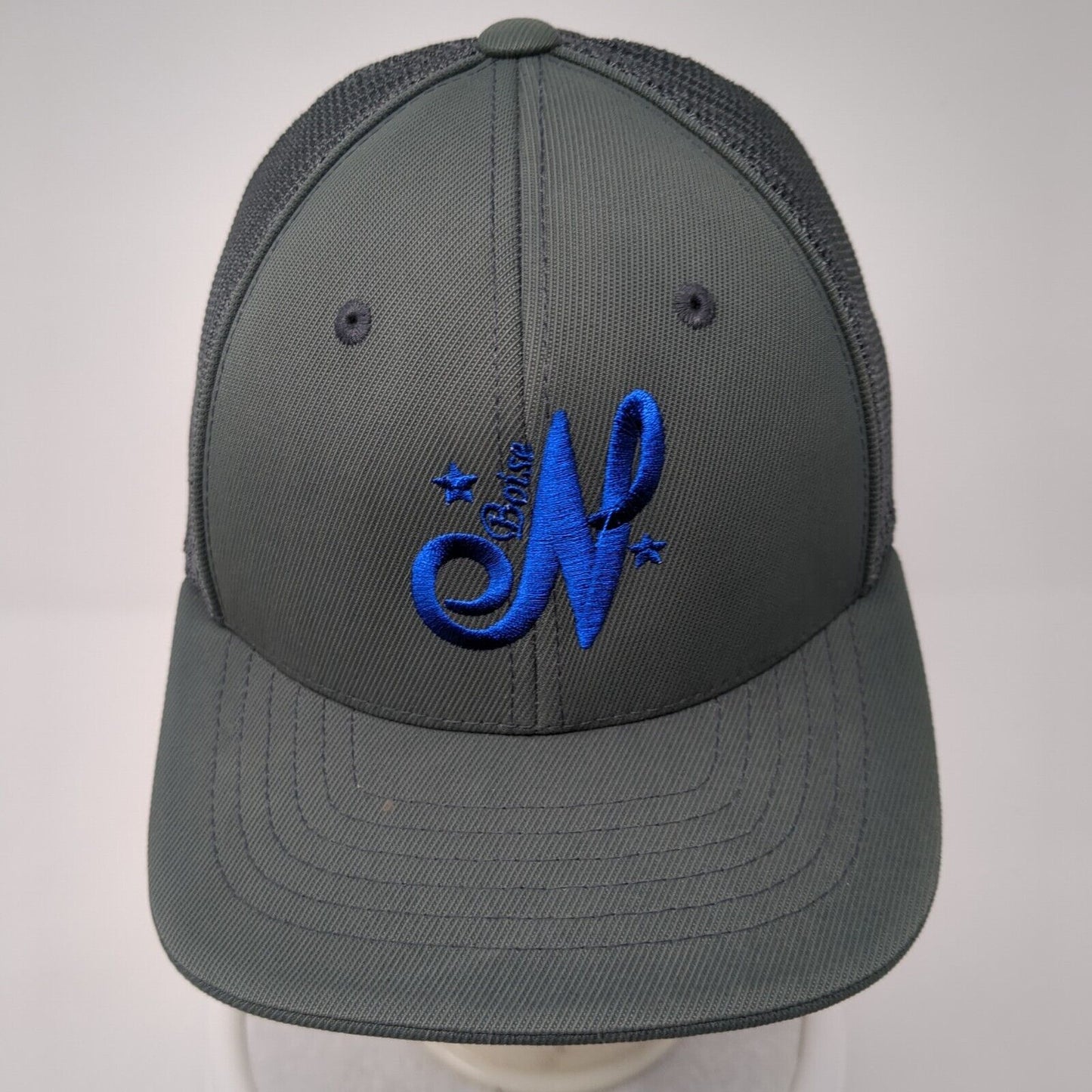 Boise N Youth Fitted Trucker Hat Gray 6 3/8-6 7/8 Mesh Back Pacific Headwear