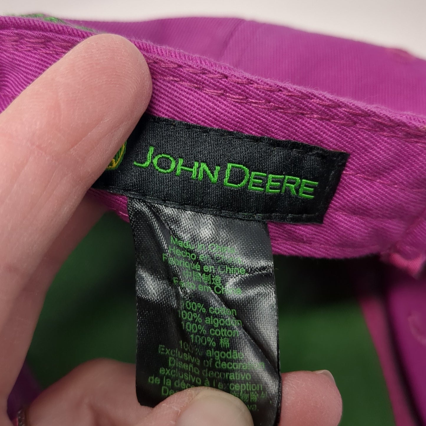 Sydenstricker Snapback Hat Pink One Size Embroidered John Deere 6 Panel