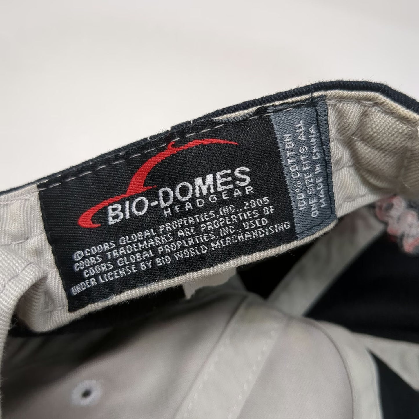 Bio-Domes Coors Light Baseball Cap Black Gray One Size Cotton Adjustable Hat