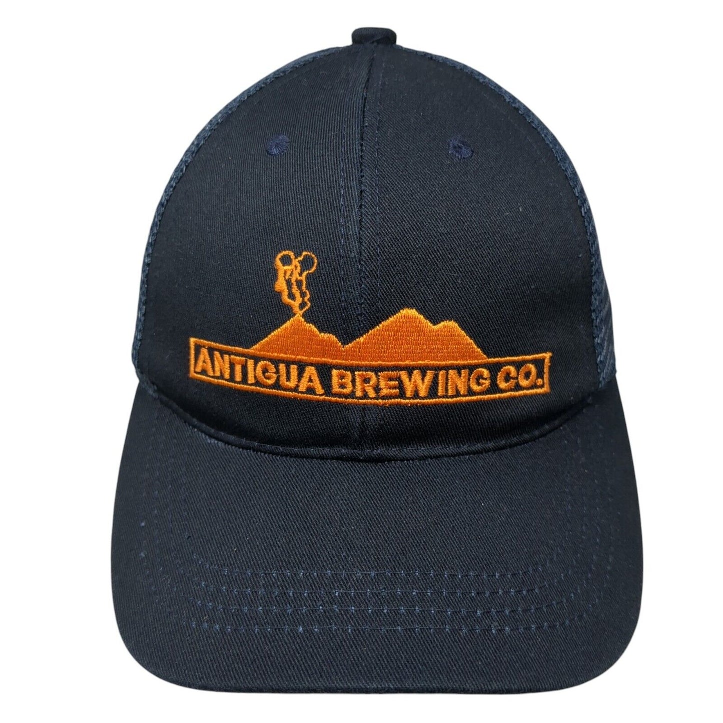 Antigua Brewing Co. Snapback Mesh Back Trucker Hat Blue OSFA Embroidered