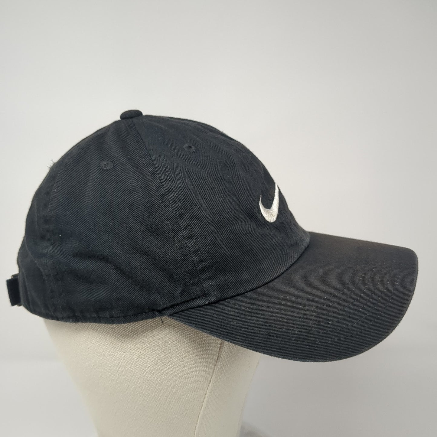 Nike Swoosh Logo Slideback Hat Black One Size Embroidered Heritage86