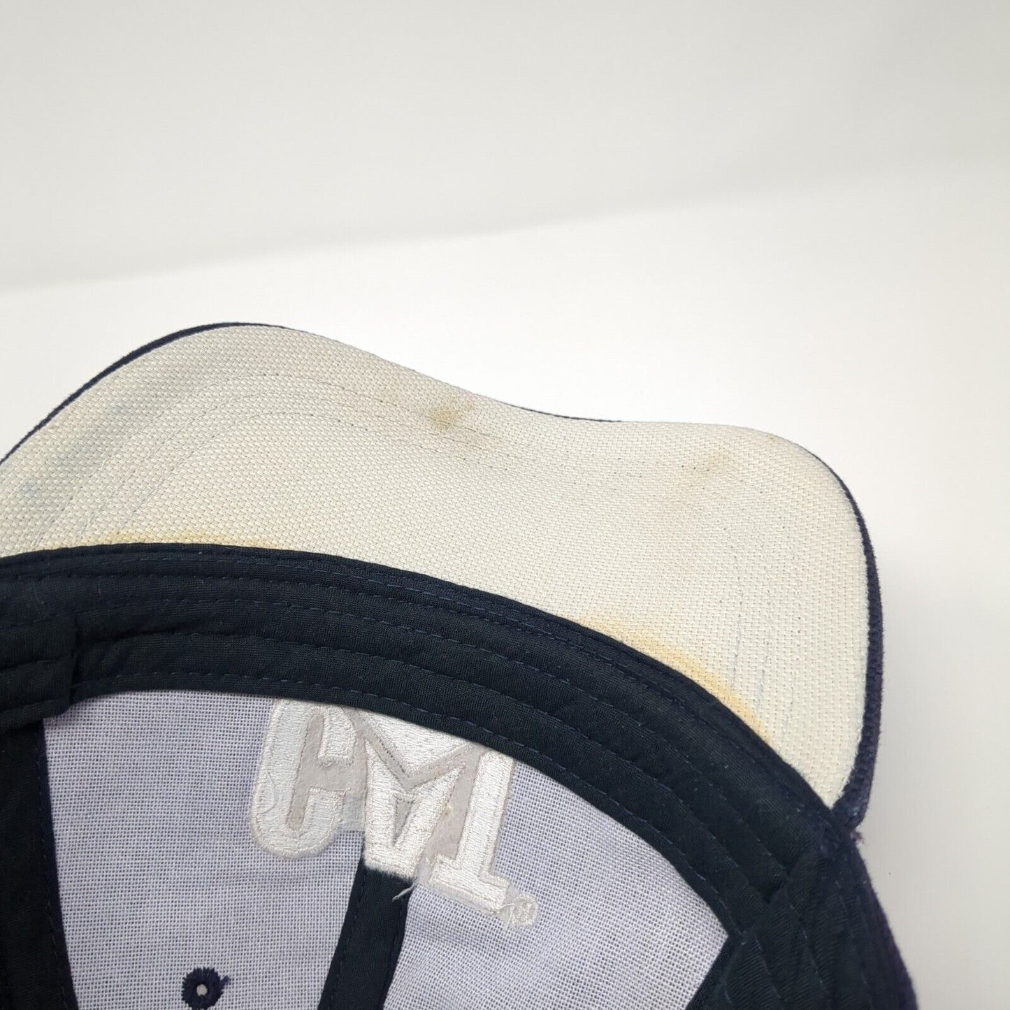 CAT Slideback Hat Blue One Size Adjustable Embroidered Vented Holes 6 Panel
