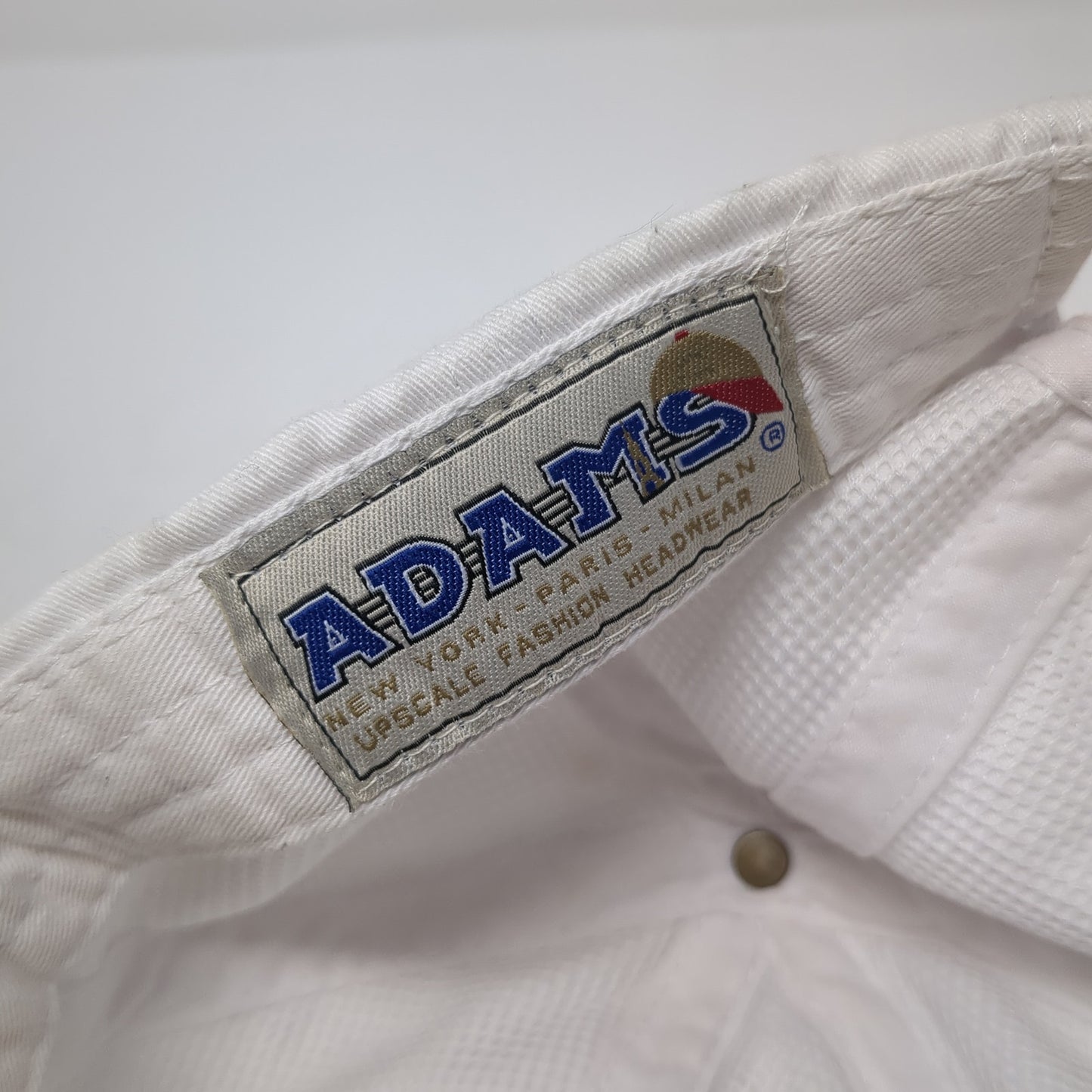 Delta Gamma Slideback Hat White One Size Adjustable Leather Strap Adams