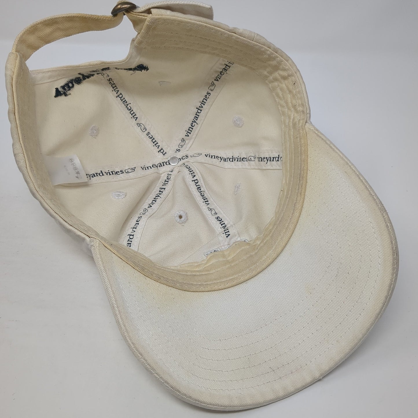 Whale Logo Slideback Hat White One Size Adjustable Vineyard Vines