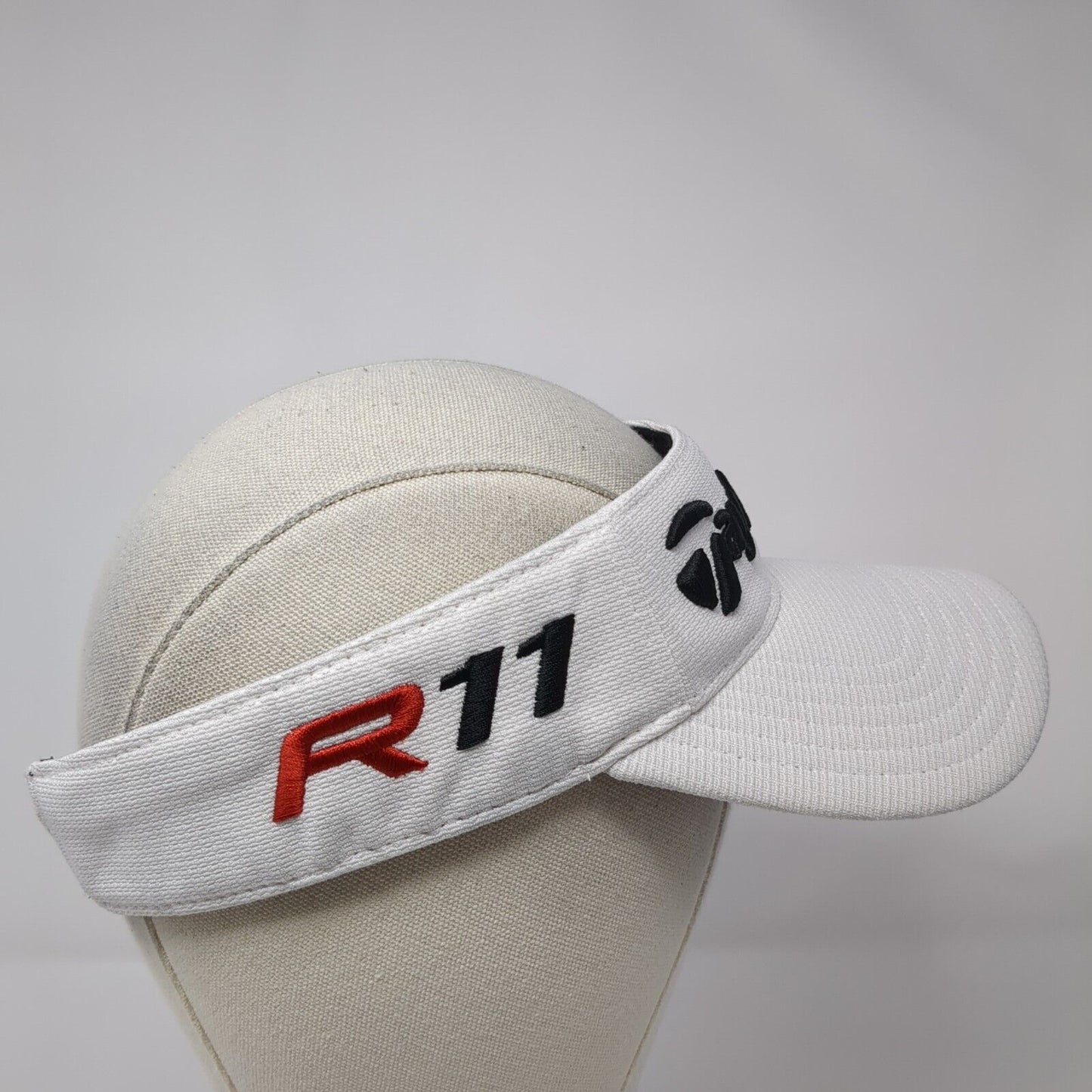 TaylorMade Strapback Sun Visor Hat White One Size Burner R11 Embroidered
