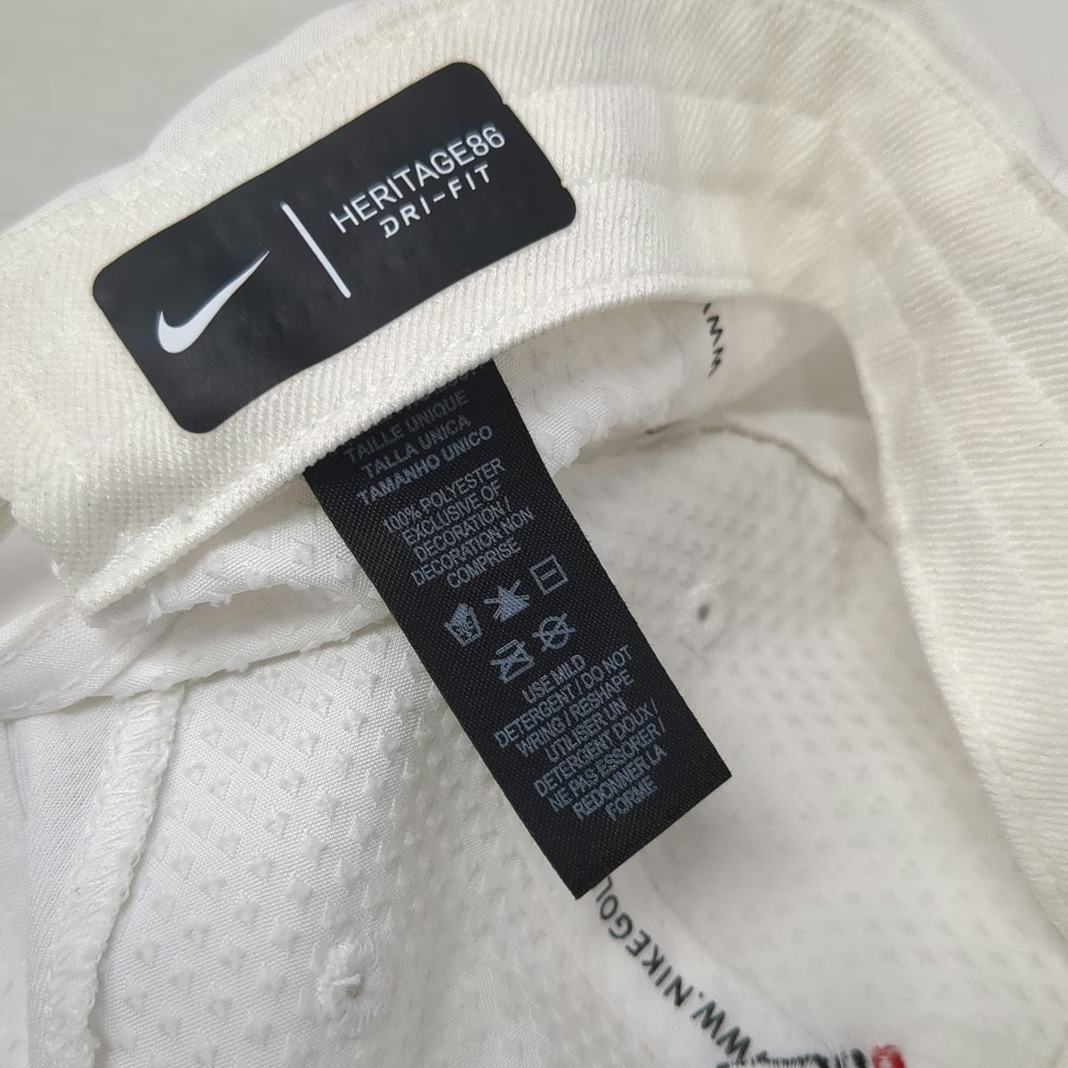 Nike Baseball Cap White OSFM Golf Dri-Fit Secuvant Cyber Security Hat Strapback