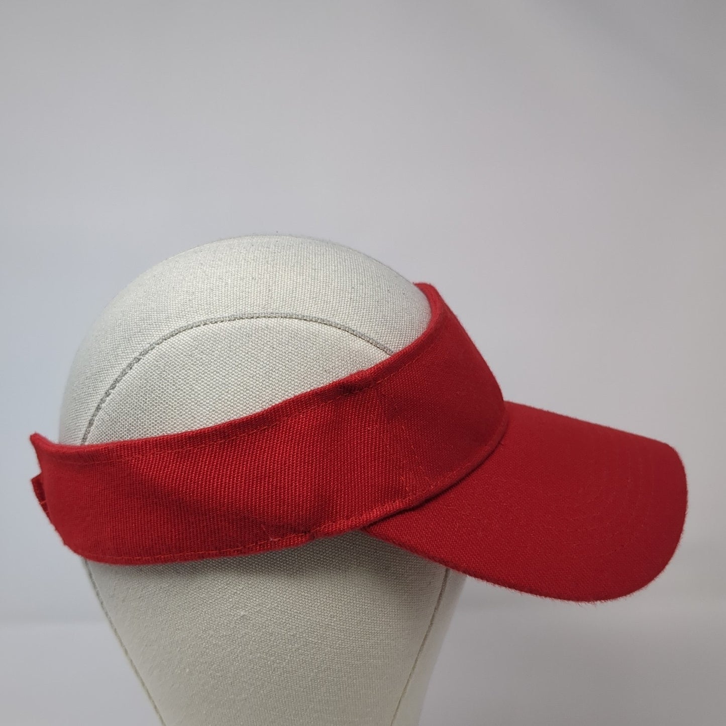 Unbranded Strapback Visor Hat Red One Size Adjustable Solid Blank Outdoor