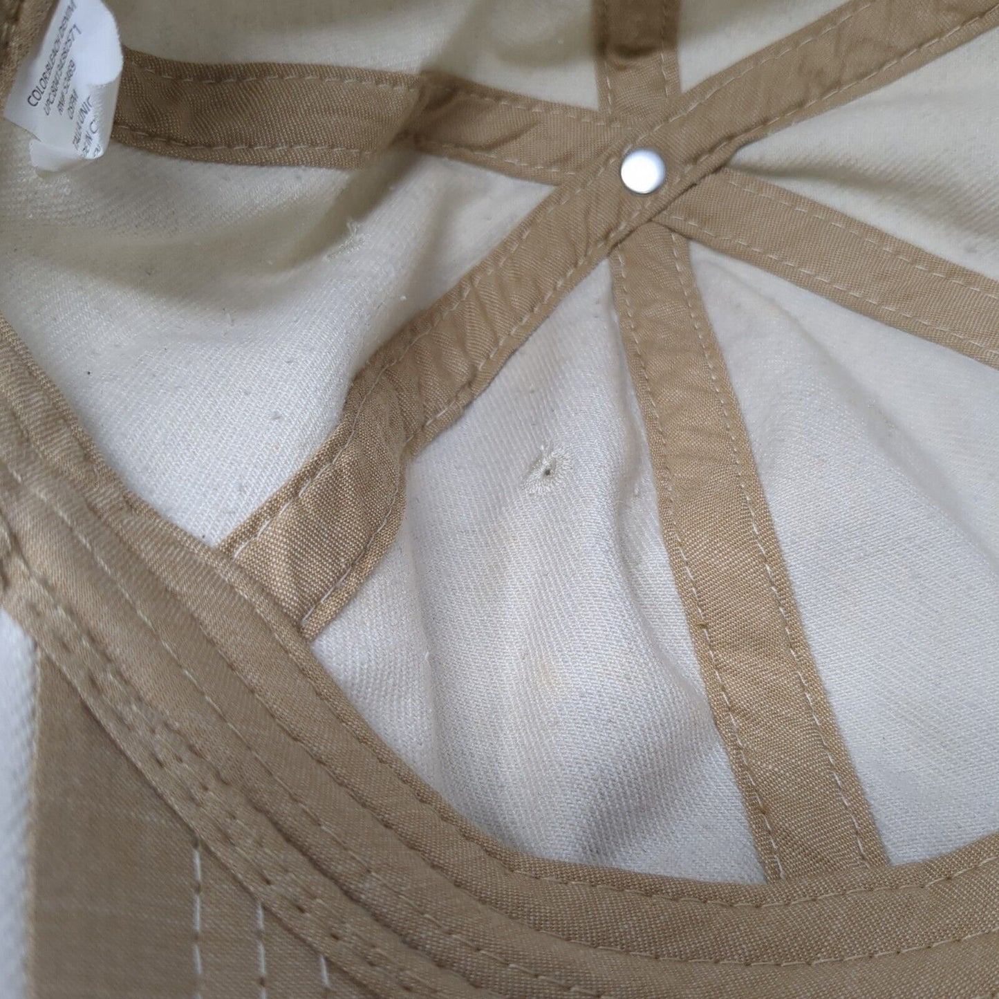 Unbranded Slideback Hat Tan One Size Adjustable Distressed Bleach Denim Blank