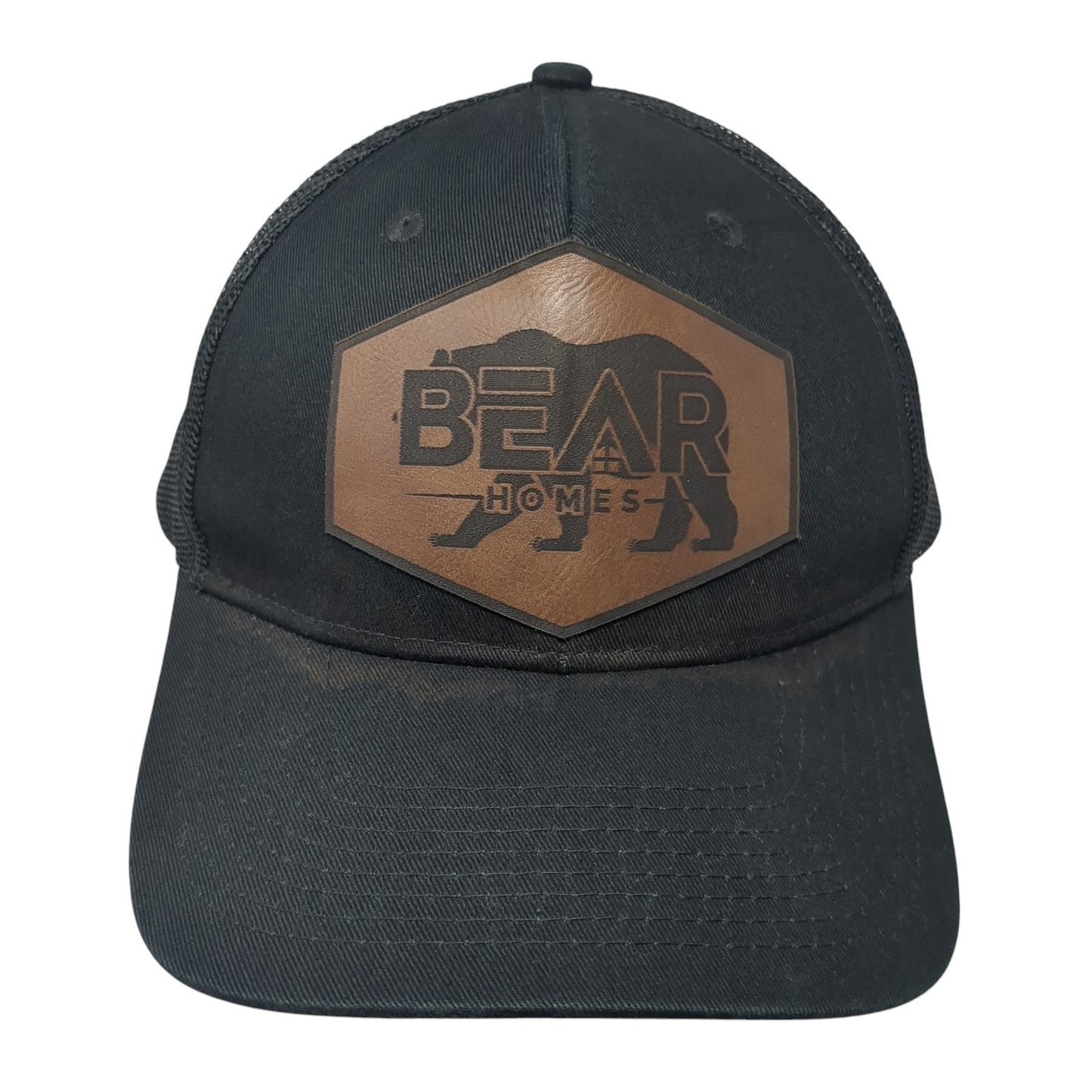 Bear Homes Snapback Trucker Hat Black OS Adjustable Mesh Back Port Authority