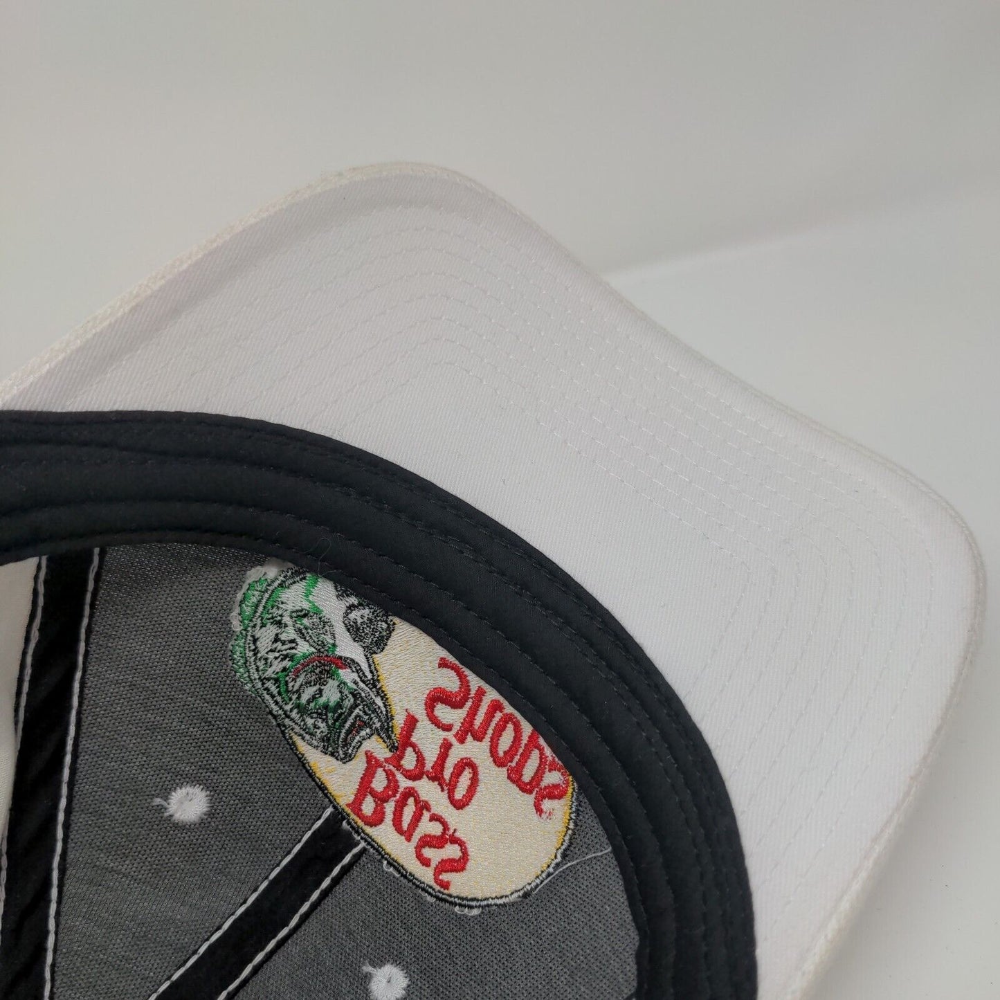 Bass Pro Shops Snapback Hat White OSFM Solid Gone Fishing Embroidered