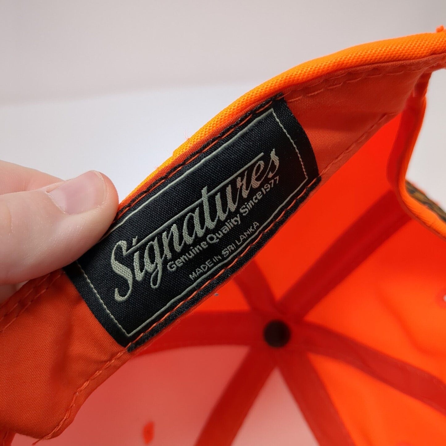 Winchester Slideback Hat Orange OSFA Adjustable Embroidered Signatures