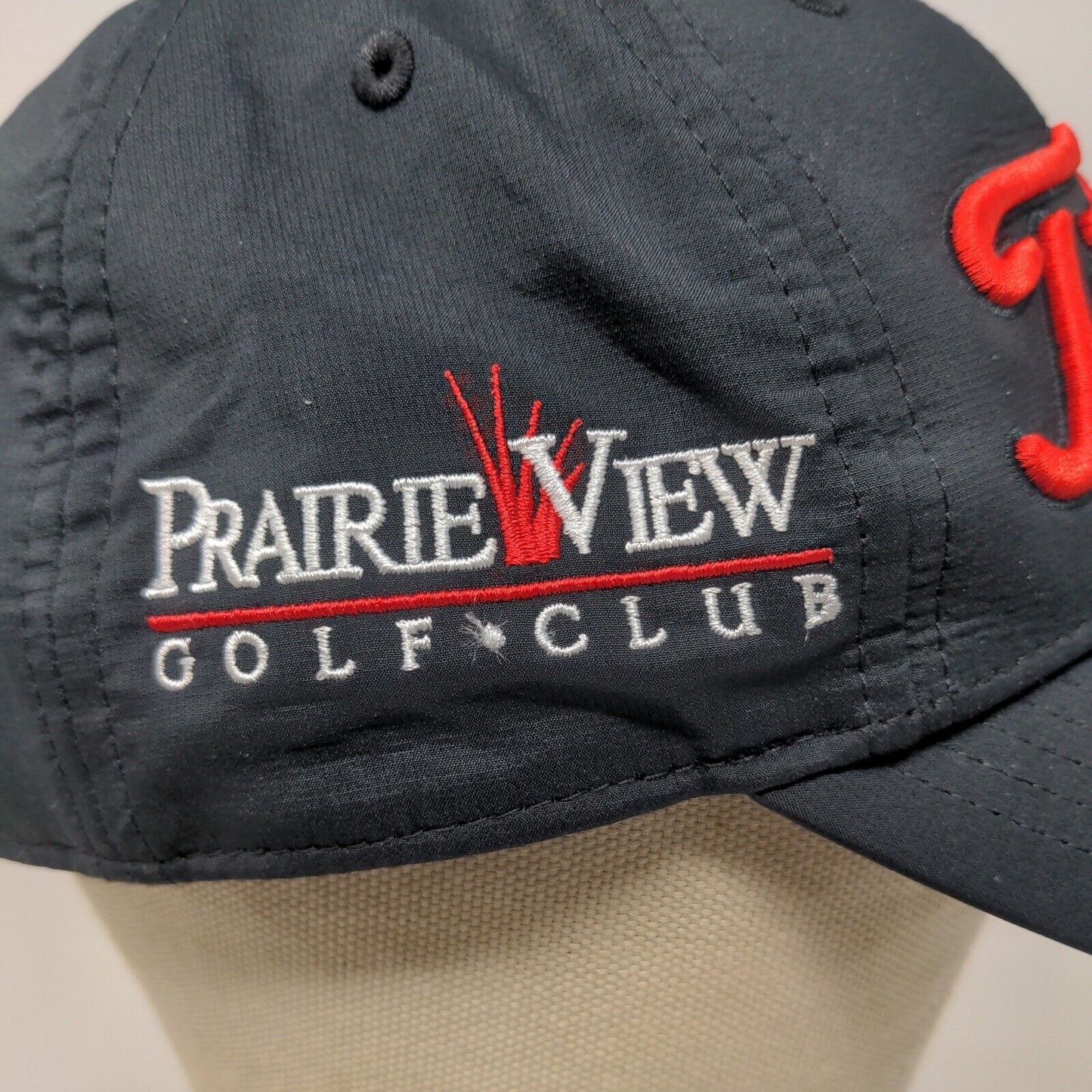 Titleist Men's Slideback Hat Black Prairie View Golf Club Embroidered Logo