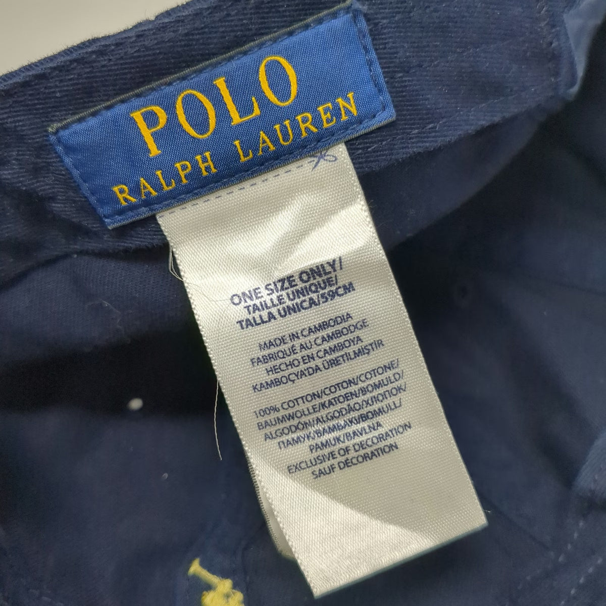 Polo Ralph Lauren Baseball Cap Blue One Size Slideback Yellow Pony Logo Hat