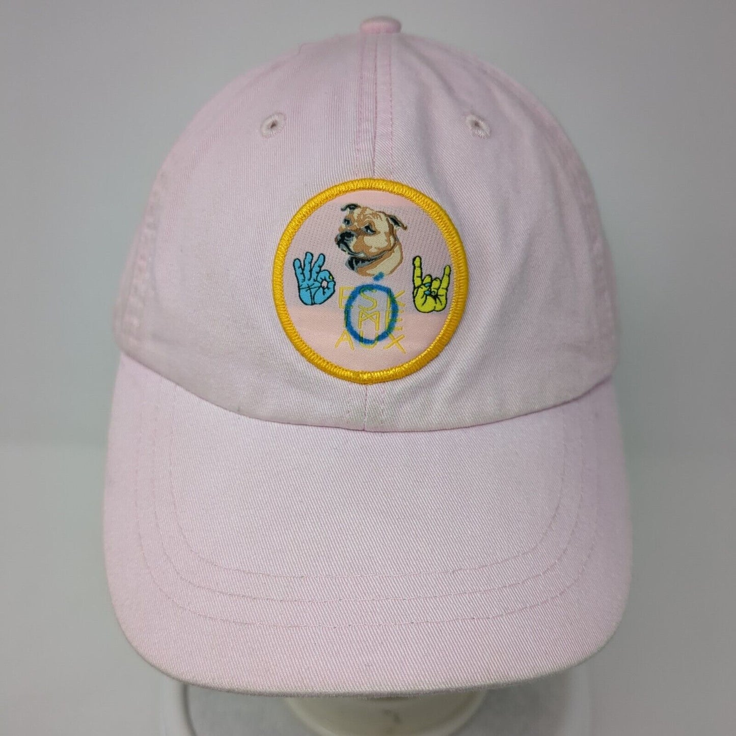 Eskime Aux Slideback Hat Pink One Size Adjustable Animal Dog Print Adams