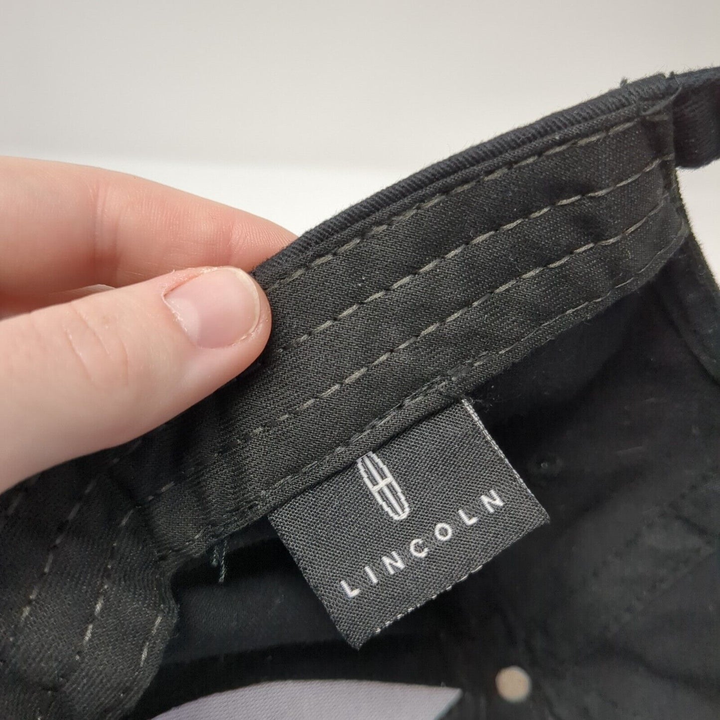 Lincoln Slideback Hat Black 58cm Adjustable Embroidered 6 Panel Solid