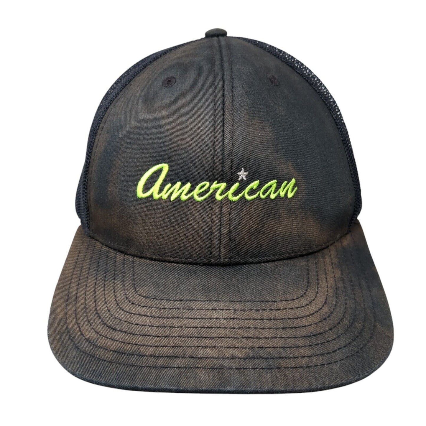 American Snapback Mesh Back Trucker Hat Black One Size Richardson