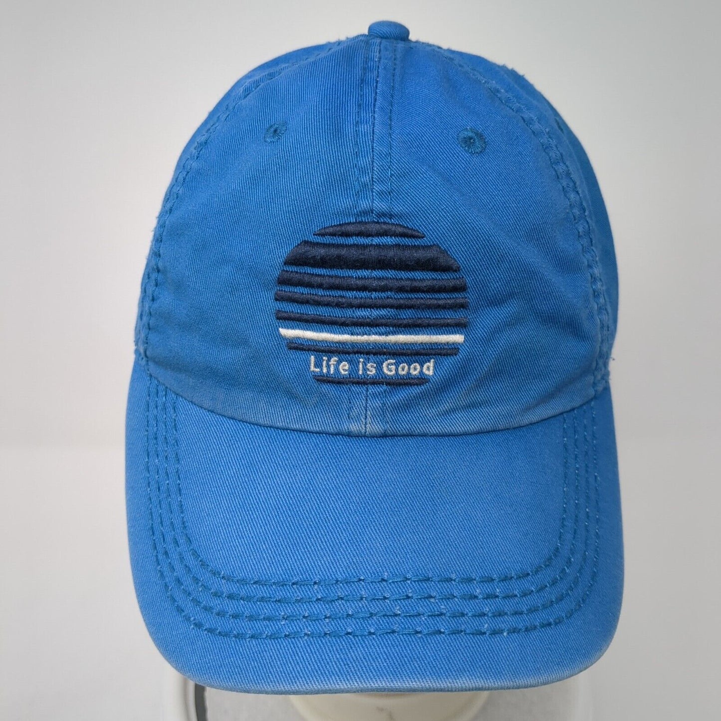Life Is Good Slideback Hat Blue One Size Adjustable Embroidered 6 Panel