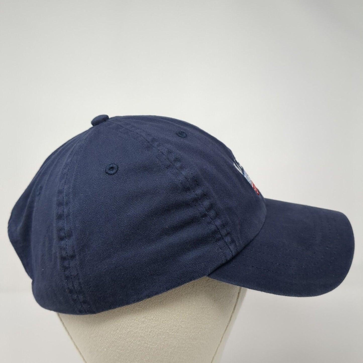 USA Flag Slideback Hat Blue One Size Adjustable Embroidered Patriotic LA Hearts