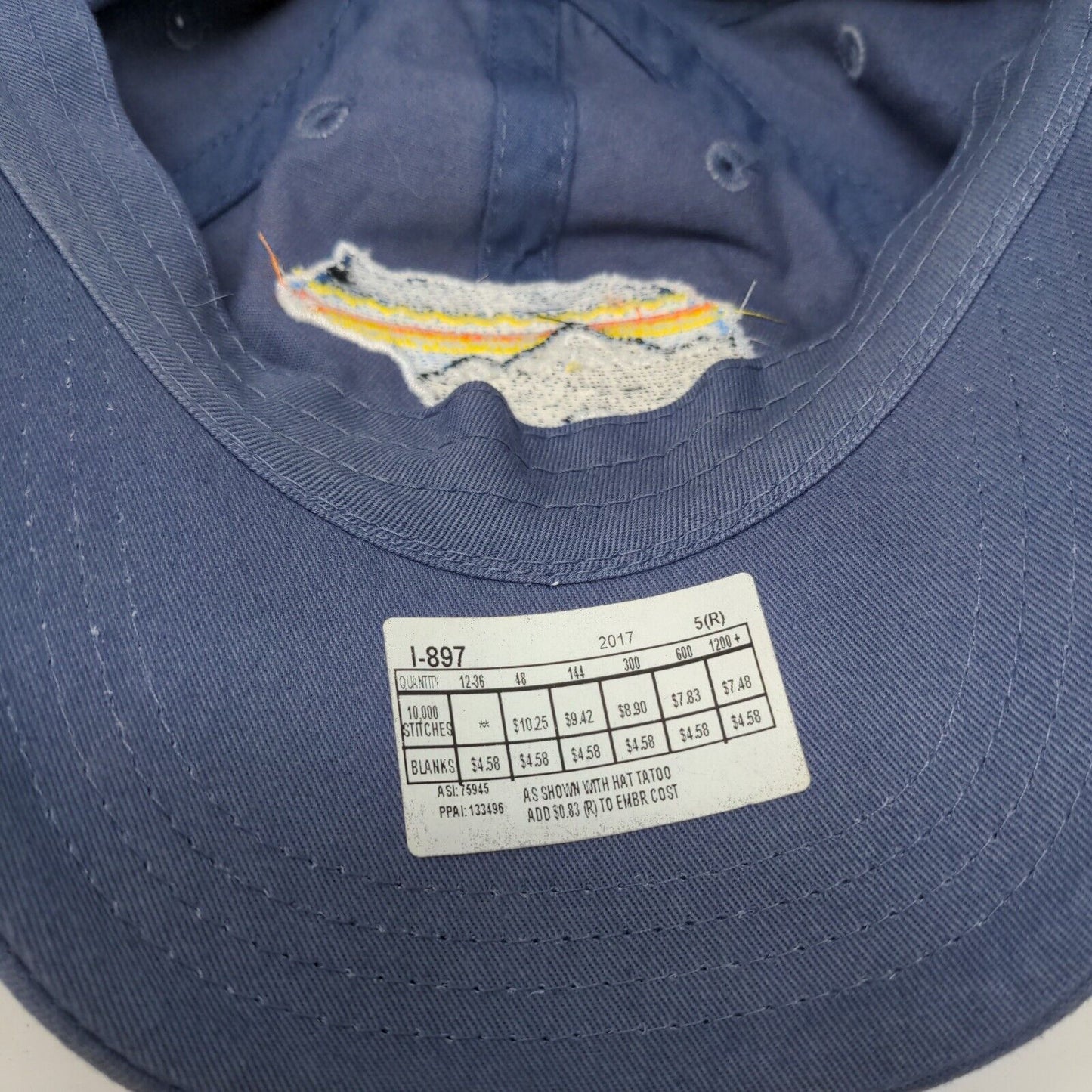 Bear Mountain Slideback Hat Blue OSFA Embroidered 6 Panel Paramount