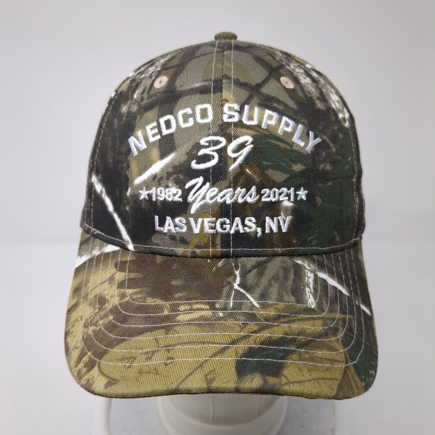 Nedco Supply 39 Years Las Vegas NV Slideback Hat Camouflage OS Patriotic 6 Panel