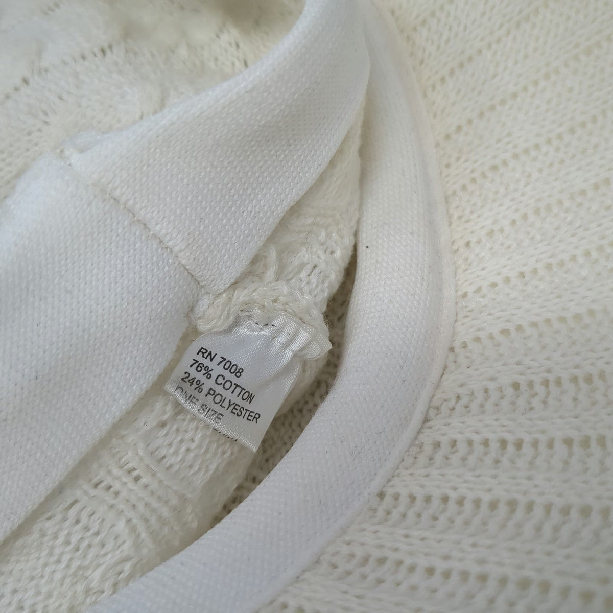 Army Cap White One Size Cable Knit Cotton Blend Brimmed Visor Stretch Solid Hat