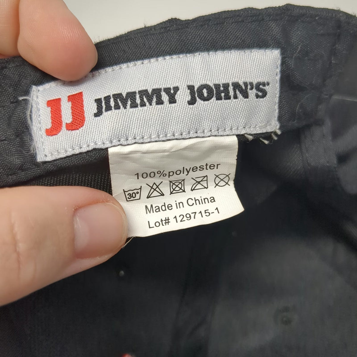 Jimmy John's Snapback Black Red One Size Embroidered Logo Polyester Sandwich Hat
